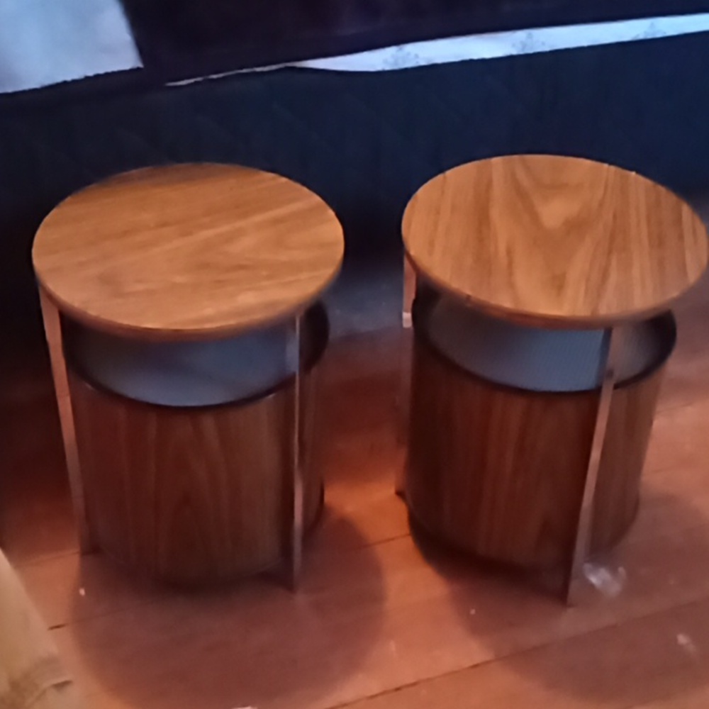 Mid Century Modern Omnidirectional Circle Of Sound Table Speakers